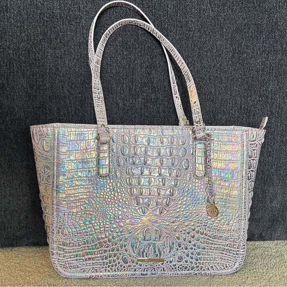 Iridescent Brahmin Ashlee Violet Wonderland Melbourne large leather tote bag 💜 - Picture 14 of 16